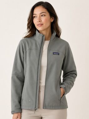 Patagonia Women's Small Gray Full Zip Softshell Adze Jacket